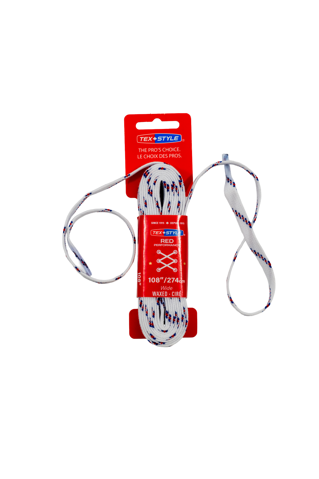 Tex-Style Schnürsenkel, ROT Performance Wide Wax- Karton 36 St.