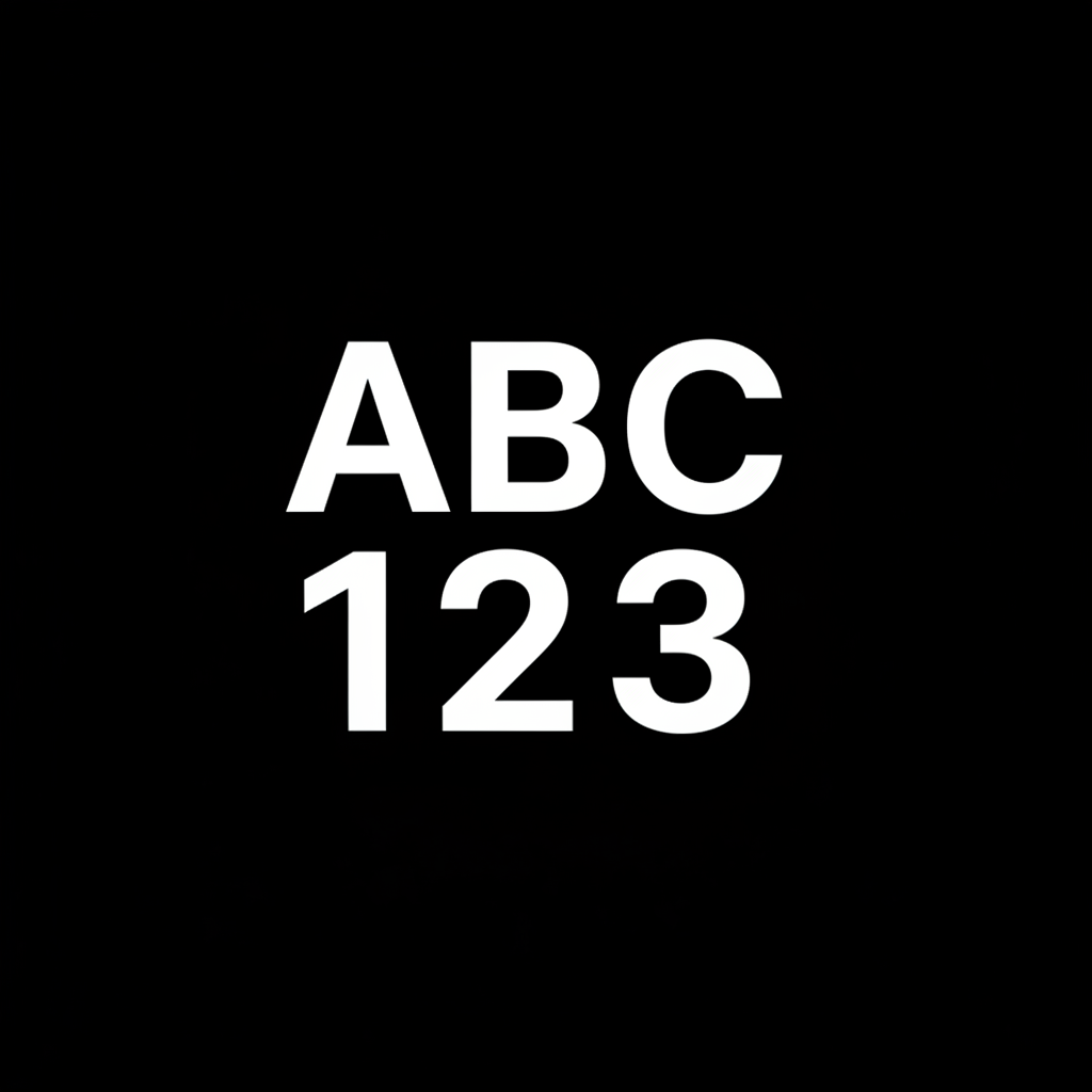Puoi generare un'immagine quadrata per SHopify. Nell'immagine deve esserci uno sfondo bianco, le lettere ABC ritagliate e sotto le lettere devono esserci i numeri 123 ritagliati.
ABC e 123 devono avere la stessa dimensione e larghezza.