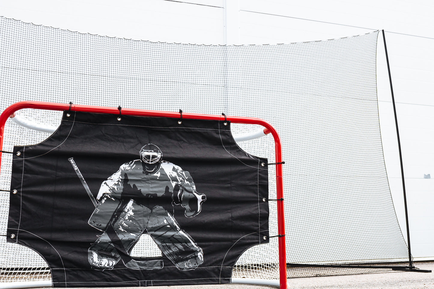UNITE Rete di protezione per Hockey – Backstop completo con telaio, pali e rete