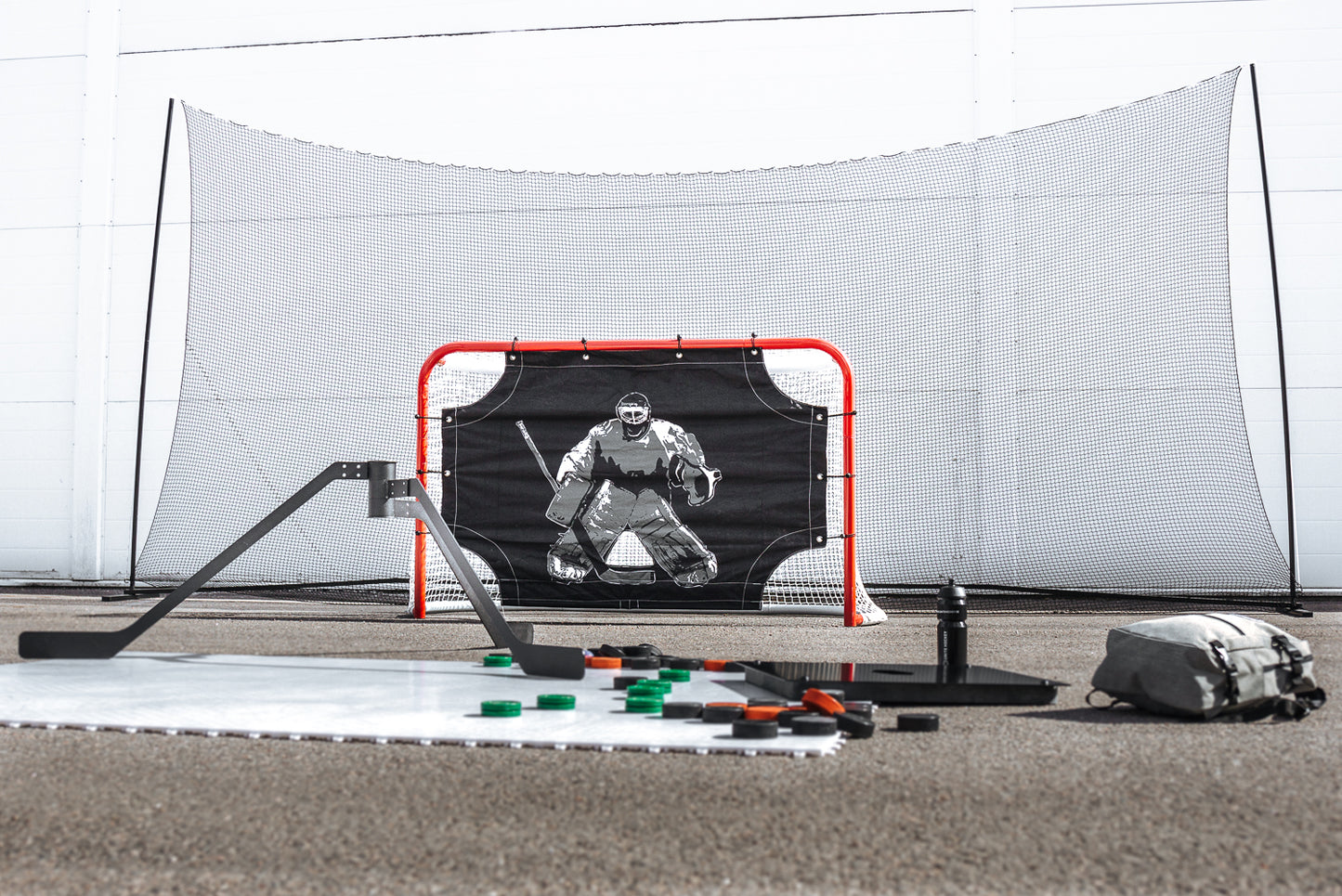 UNITE Rete di protezione per Hockey – Backstop completo con telaio, pali e rete